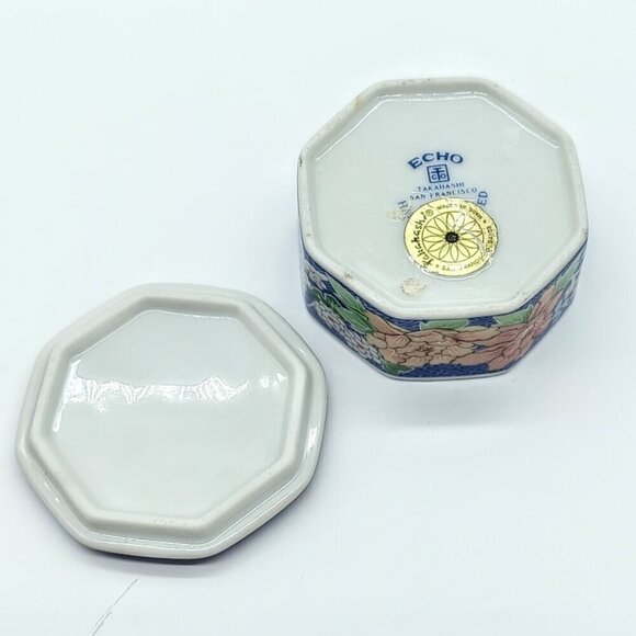 Vintage Takahashi Echo Hand-Painted Floral Porcelain Trinket Box - Picture 5 of 6